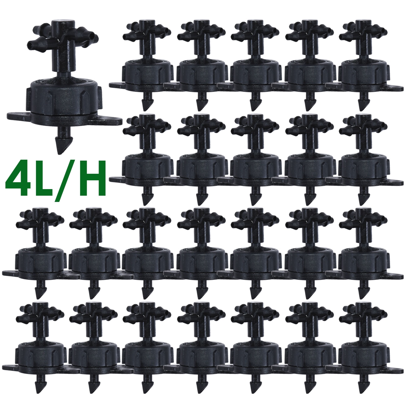 Irrigation 2L/4L/8L Steady flow dripper with 4-way cross Connector Agriculture Drip water irrigation Drip arrow connector 20Sets. 