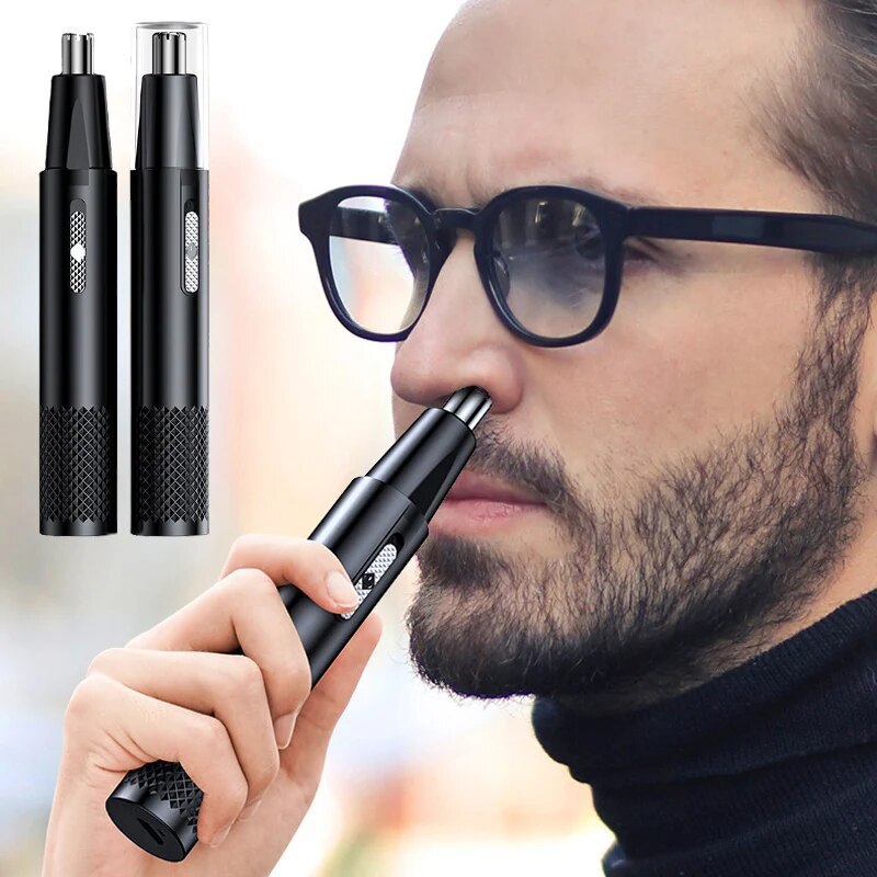 2 IN 1 Electric Rechargeable Nose Hair Trimmer Nose Ear Razor Machine Shaver Washable Hair Shaving Tool Portable Trimmer