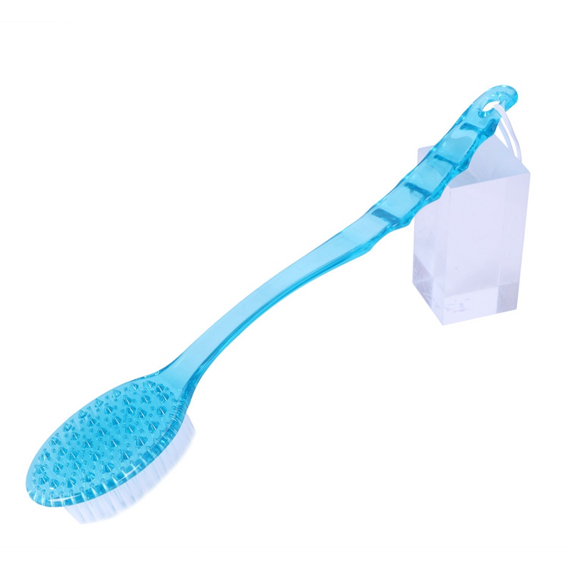 Long Handled Plastic Body Bath Shower Back Brush Scrubber Skin Cleaning Massager Blue