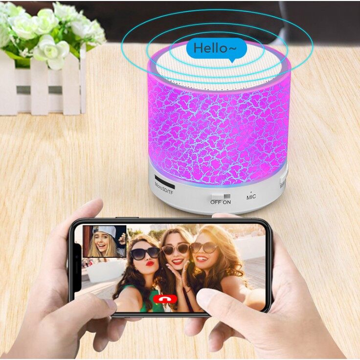 【Youyi】HQAi Colorful Mini Bluetooth Speaker Led Portable Cute Speaker Player USB Radio Music Sound for PC. 