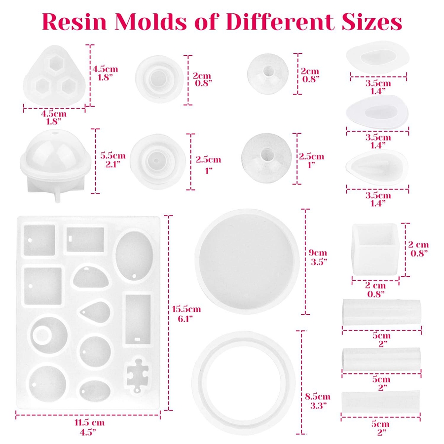 Resin Molds, 149 Pieces Silicone Resin Casting Molds and Tools Kit. 
