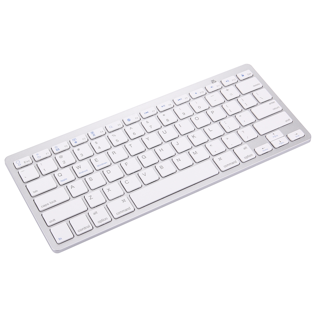 BK-3001 Bluetooth Wireless 78 Keys Ultrathin Keyboard for Windows / iPad / iPhone(Silver). 