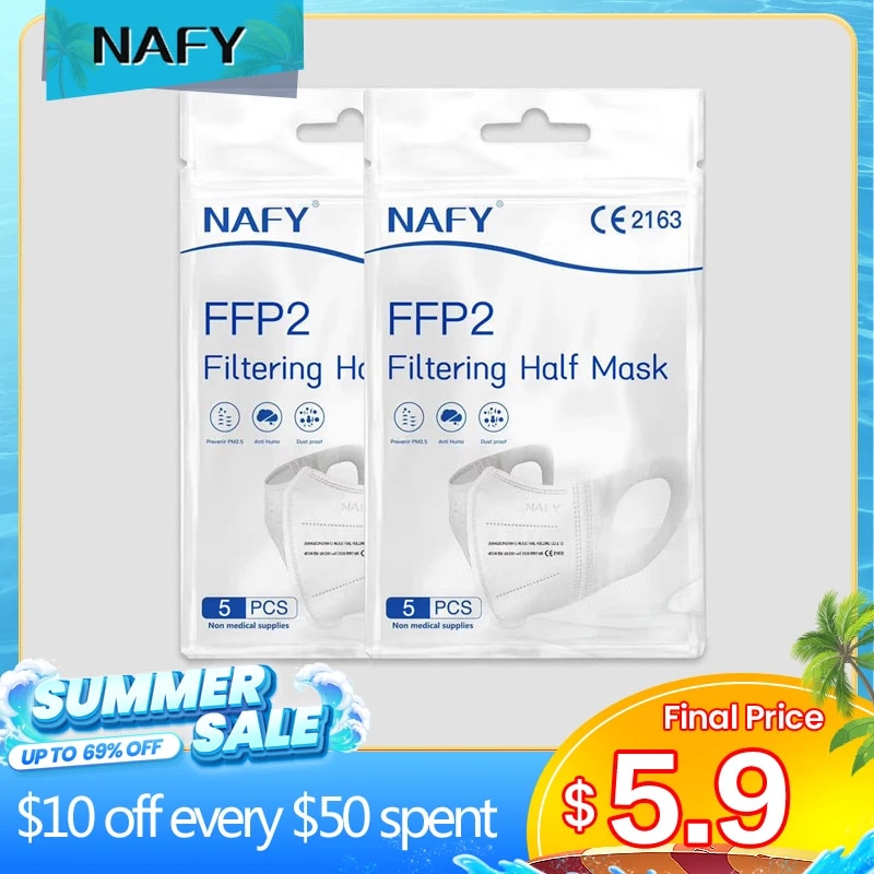 New NAFY CE2163 FFP2mask Filter Face FFP2 Masks Anti-Pollution Non-disposable Protective Masks Dust Filter Safety Mask