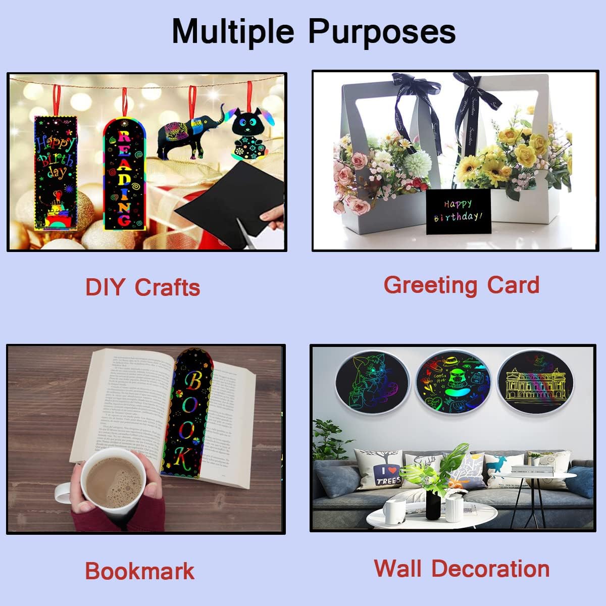 Scratch Art Note Books for Kids, Scratch Art Paper Rainbow Magic Scratch Art Books for Children, Colored Scratch Art Notebooks with Wooden Pen Children's Day Best Gifts. 