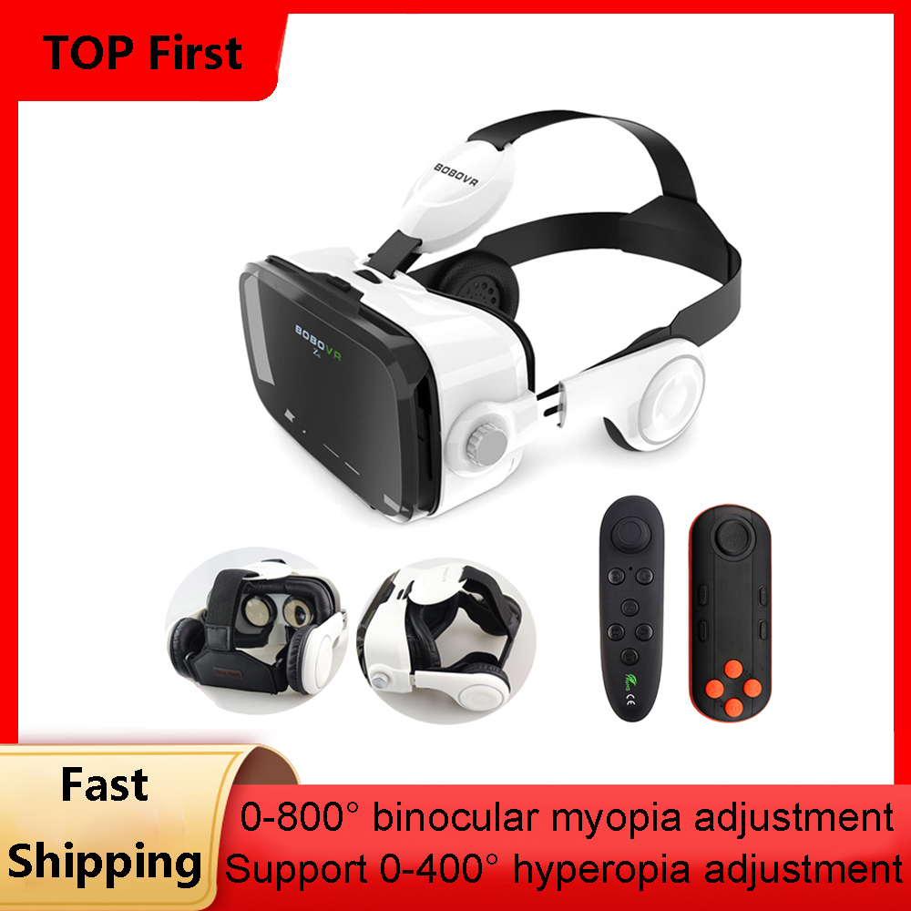 BOBOVR Z4 of Random Color! Leather 3D Cardboard Helmet Virtual Reality VR Glasses Headset Stereo BOBO VR for 4'-6' Mobile Phone