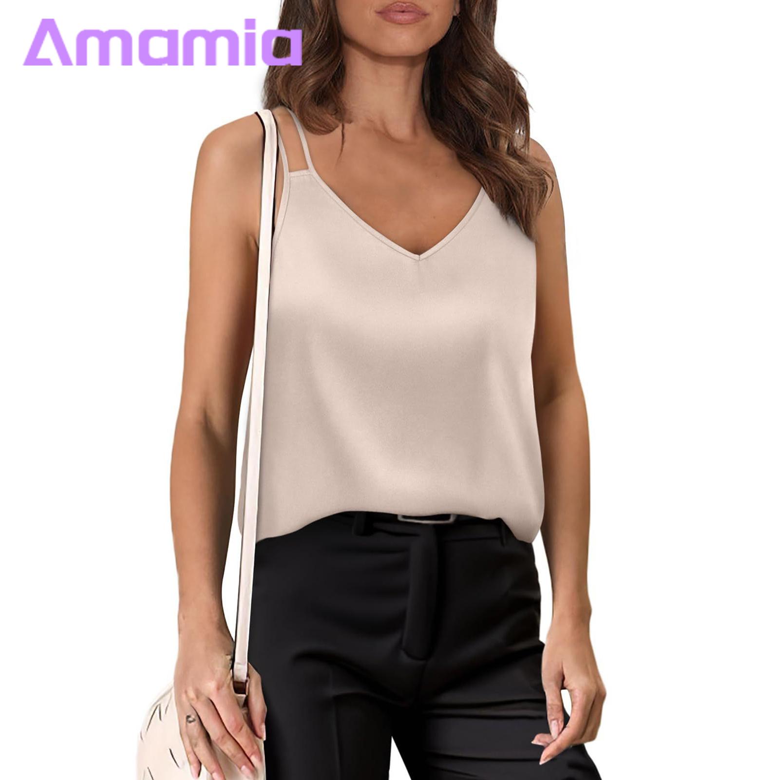 Women Vest Top Stylish V-neck Sleeveless Tank Top for Women Lightweight Camisole for Casual Wear in Asia Sleeveless Women Top
