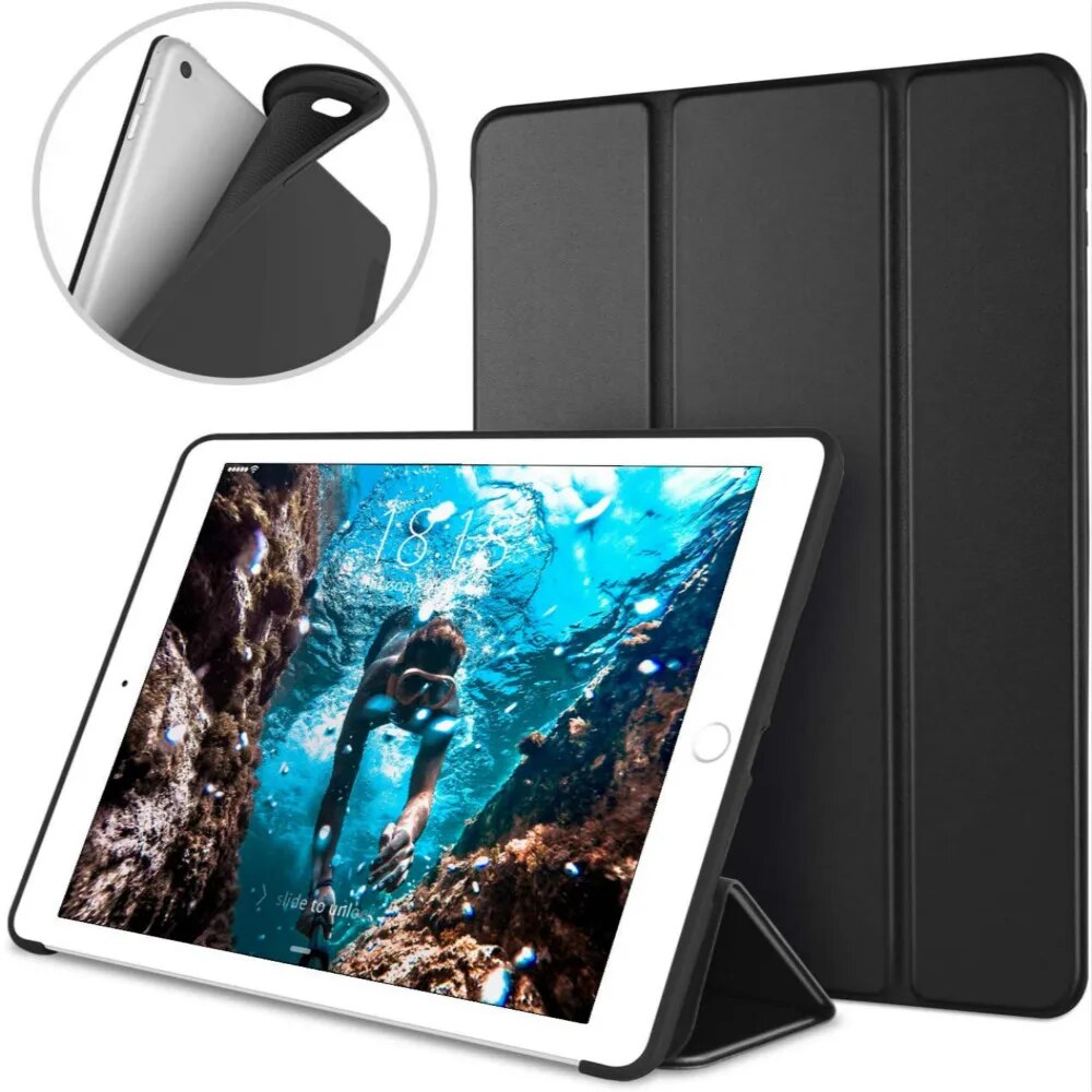 Magnet Case For iPad Air 1 Air2 Soft Silicon Stand Cover For iPad Case iPad 9.7 2017 2018 5 6th gen A1822 A1893 A1566 A1474 case. 