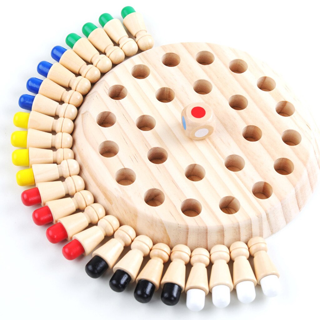 【happy one】Kids Game Wooden Memory Match Stick Chess Game Educational Color Cognitive Ability Fun Block Board Toys For. 