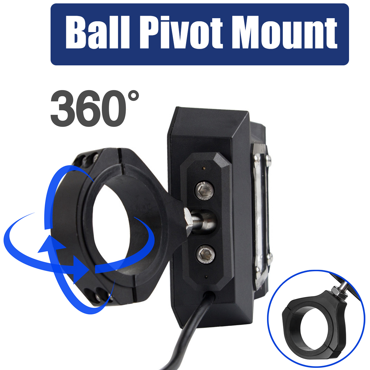 Auto parts 1pair UTV Rear View Side Mirrors LED Light For Polaris RZR Fit 1.5"-2" Roll Cage. 