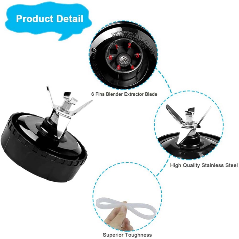 6 Fins for Ninja Blender Replacement Parts ,for Nutri Ninja Auto IQ BL450-70, BL451-70, BL454-70, BL455-70. 
