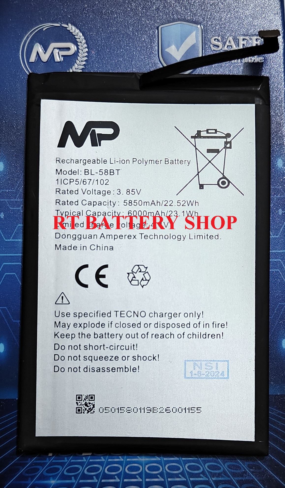 BL-58BX Phone Batteries For INFINIX HOT 9 PLAY / HOT 10 PLAY Replacement Phone Battery