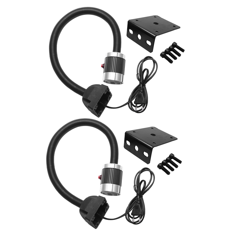 2X 220V 9W LED Machine Work Lamp 50cm Gooseneck Tool Light EU Plug. 