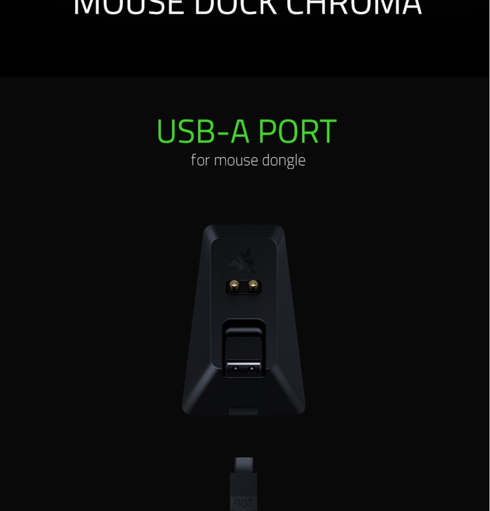RAZER Mouse Dock Chroma Magnetic Charging Mouse Dock with Chroma RGB. 