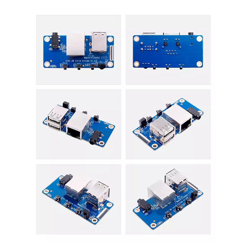 For Zero 2 W Expansion Board Interface Board 100M Network Port+USB 2.0+Analog Audio and Video Interface Replacement Accessories 1Set