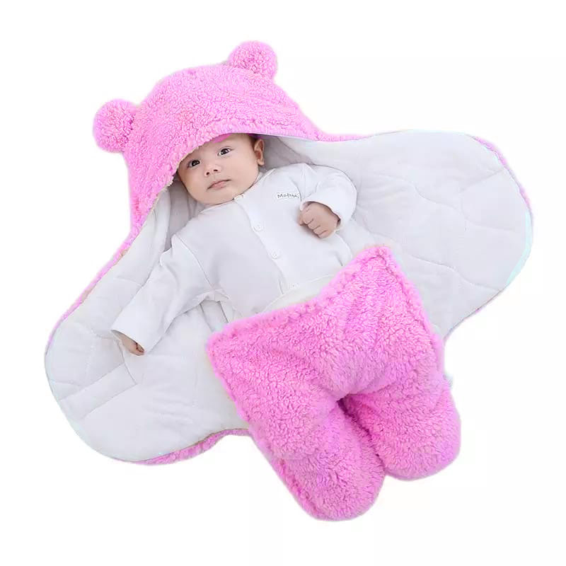 Cute Bear Patched Sleep Bag Baby Sleeping Blanket Bear Shape