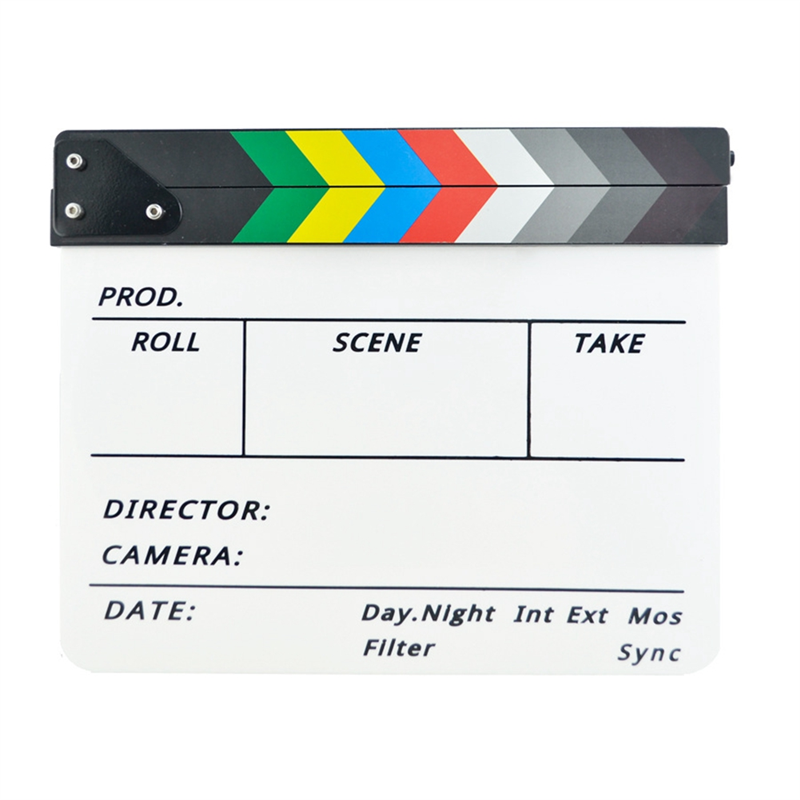 Clapperboard Director Video Scene Clapboard Dry Erase Director Movie Film Action Clap Photography Props Easy Install Easy to Use