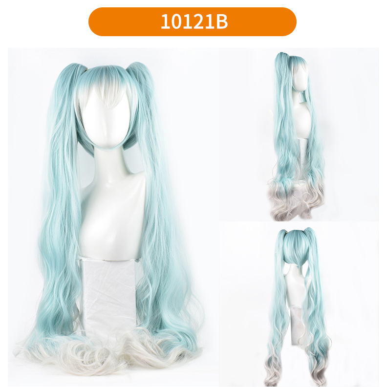 2024 SNOW MIKU Split style double ponytail cosplay wig Hatsune Miku cosplay wig VocAloid Miku Aqua Blue lolita wig VOCALOID. 