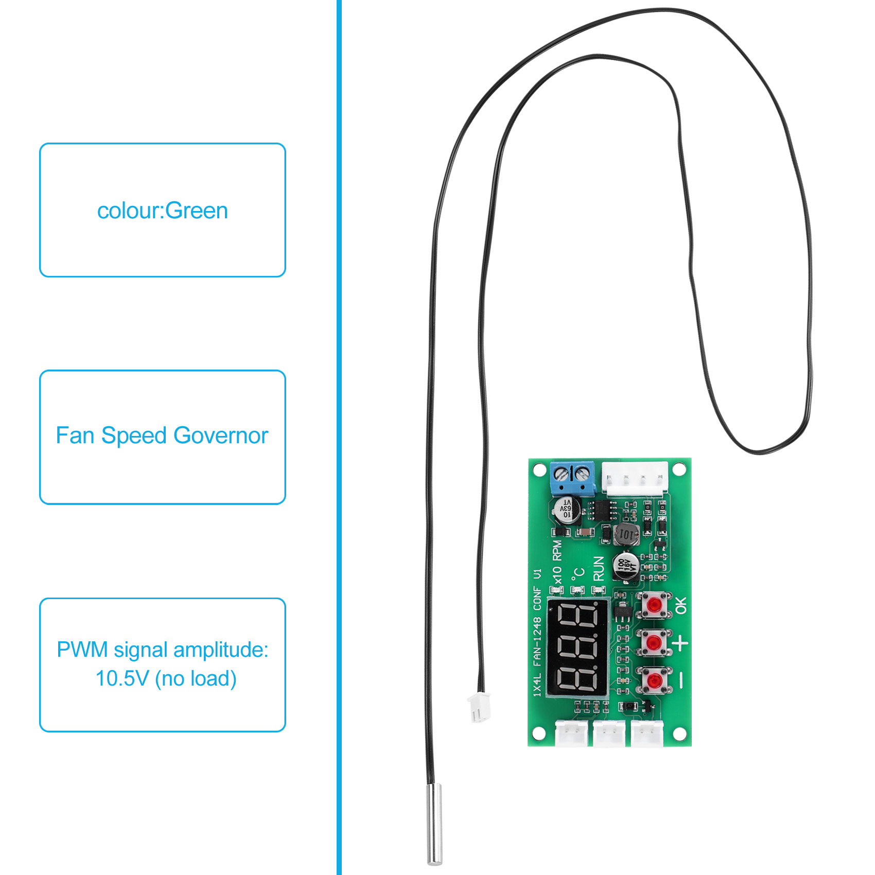 DC 12V 24V 48V 5A 2 3 4 Wire PWM Motor Fan Speed Temperature Control. 