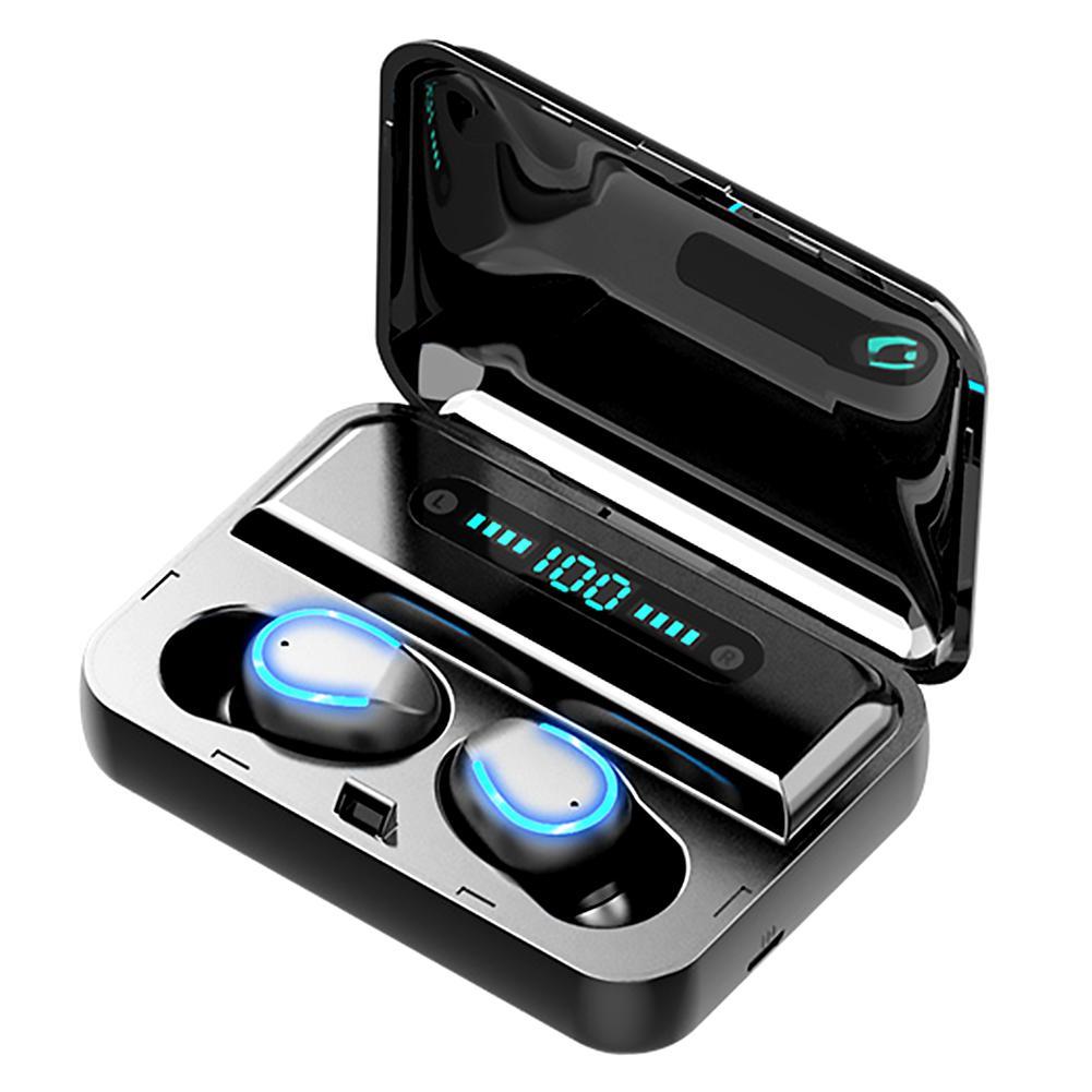 F9-5 TWS Bluetooth 5.0 U-Type Earphones with Digital Display Charging Case