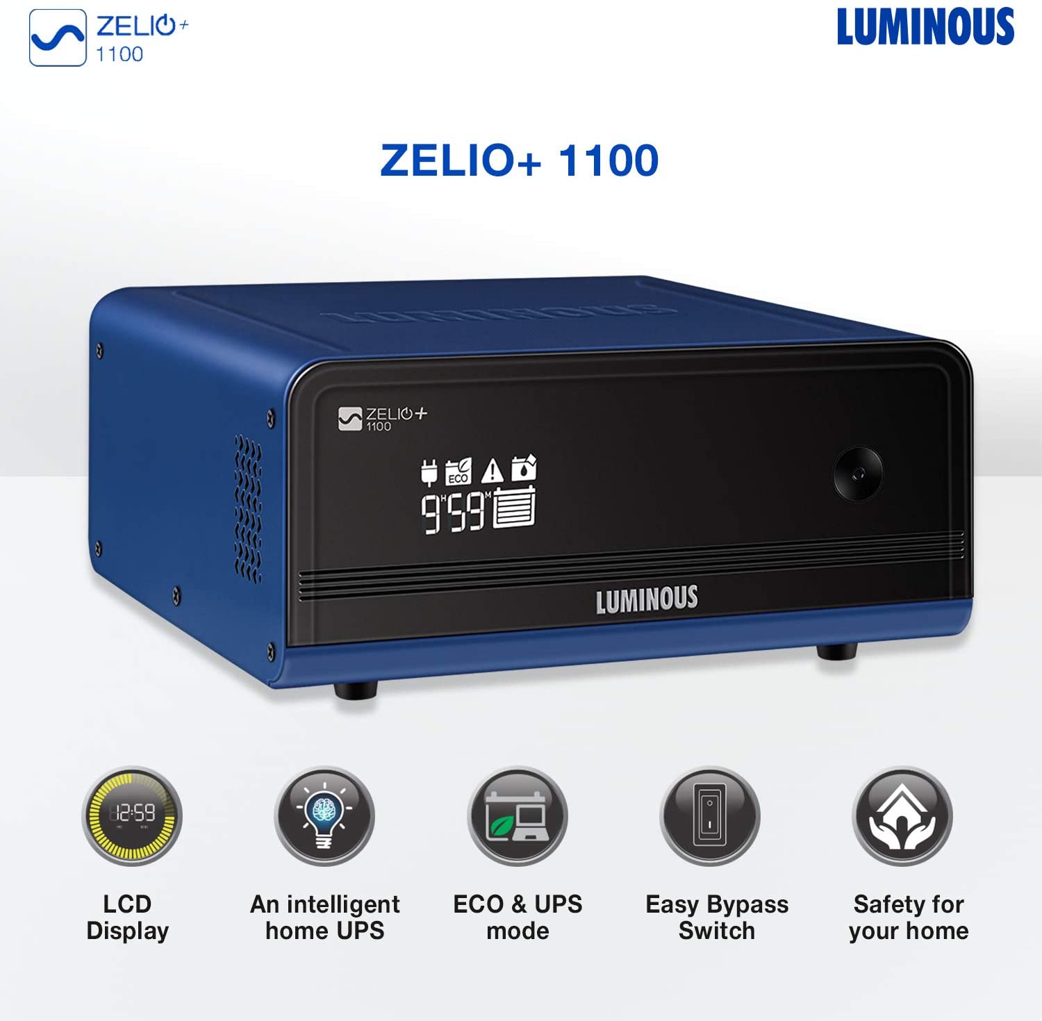 Luminous Zelio+ 1100 Pure Sinewave 900VA 12V Inverter 756Watt. 