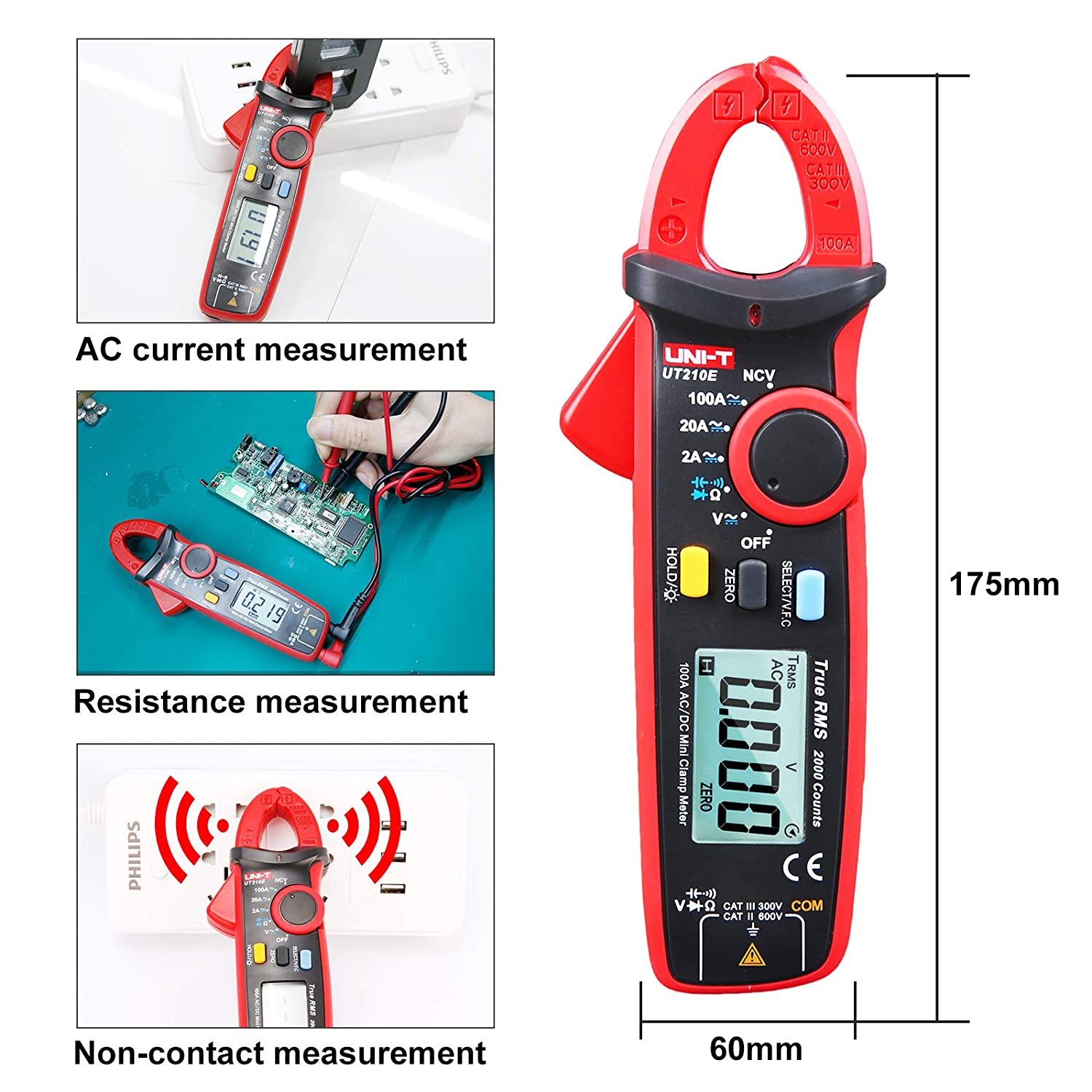 UNI-T UT210E True RMS AC/DC Current Mini Clamp Meter Capacitance Tester - Kings Trading. 