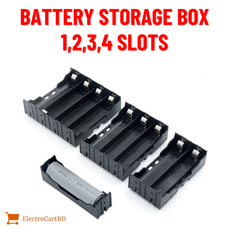 18650 Battery Case Holder Bracket Storage Box 1x 2x 4x Slots For 18650 Batteries Container Hard Pin-1Pcs