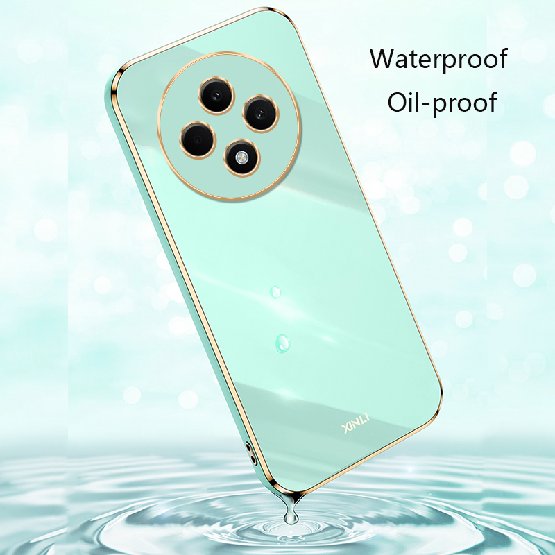 Tokifu For OPPO Reno 12F Case Luxury 6D Plating Soft Back Cover Silicone Phone Cases With Stand. 