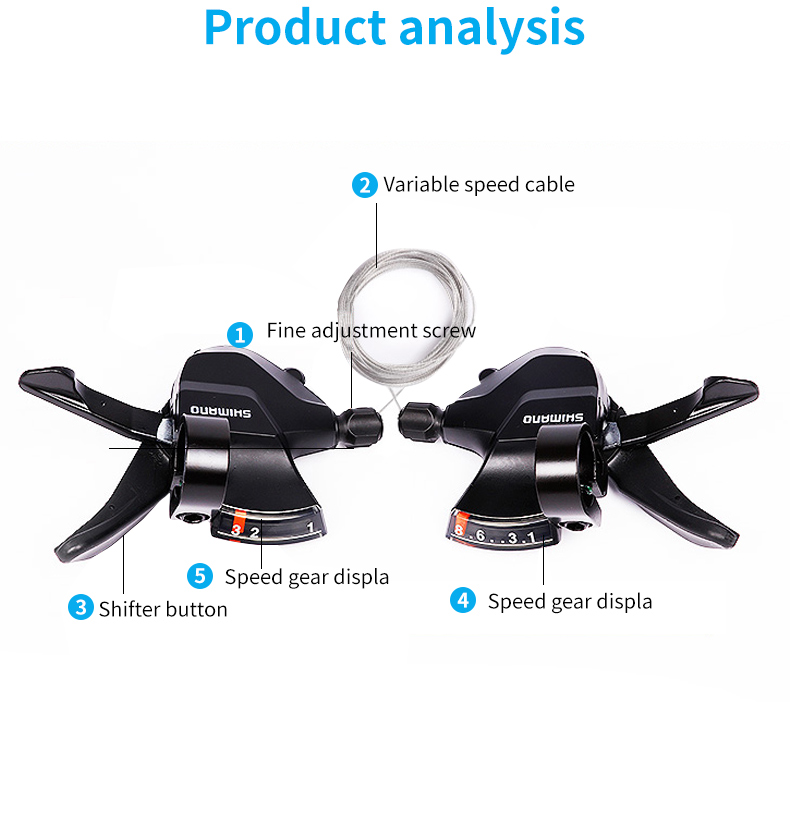 Bicycle shimano SLM 310 Gear Shifter Speed with Optical Gear Display  8, 9 X 3  Speed. 