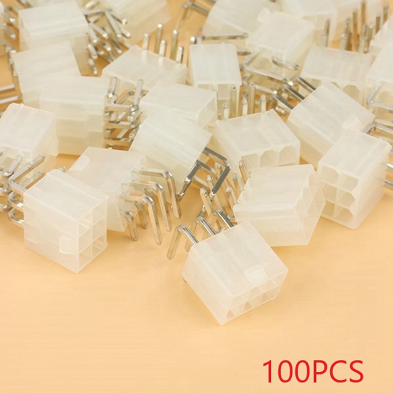 XHHDQES 100Pcs 4.2MM 6 Pin Header Male Pin for Graphics Card GPU PCI-E PCIe Power Connector Right Angle Through Hole Video Card. 