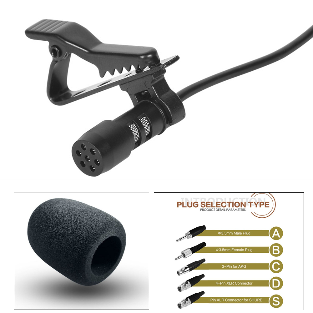 3.5mm Mini Lavalier Microphone Lapel Mic XLR 3-Pin XLR 4-Pin For Mobile Phone PC Laptop Speaking Vocal Audio. 