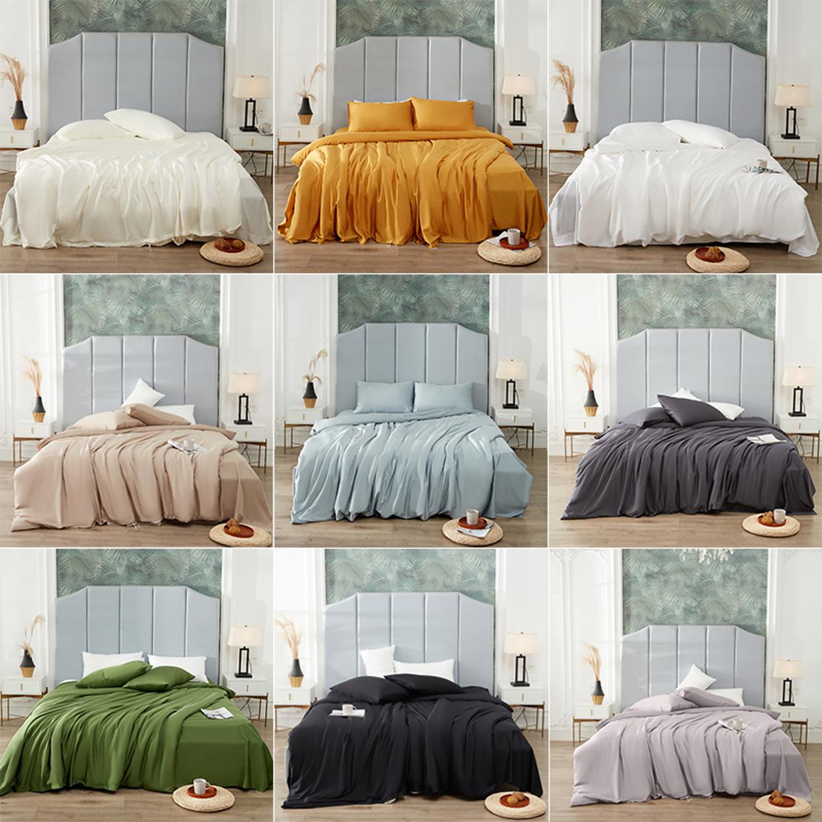 Luxury Silk bed sheet Microfiber Rose Sheet Set two pcs pillow cover and one Flat sheet Fitted Sheet Bedding Set