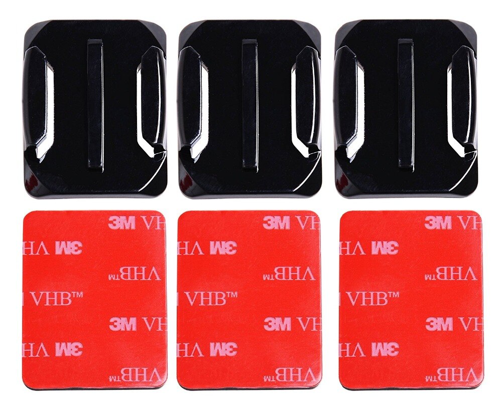【VisioN Shop】4PCS Flat Curved Mount Set Sticker Adhesive Gopro 5 4 3+ SJCAM Xiaomi Yi Camera For Go pro Accessories. 