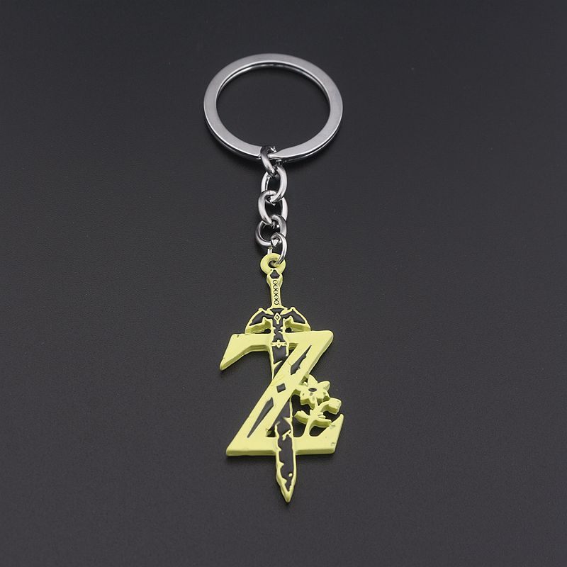 Zeldas Hylian Shield Keychain Breath of The Wild Sheikah Eye Majora's Mask Triforce Symbol Pendant Key Chain Men Jewelry. 