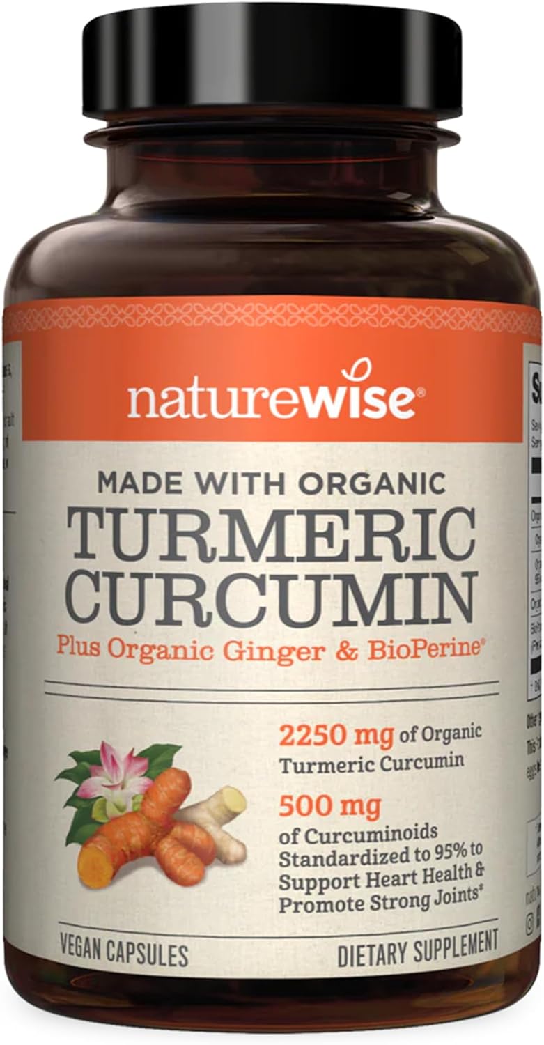 NatureWise Curcumin Turmeric 2250mg | 95% Curcuminoids & BioPerine Black Pepper Extract -90 counts