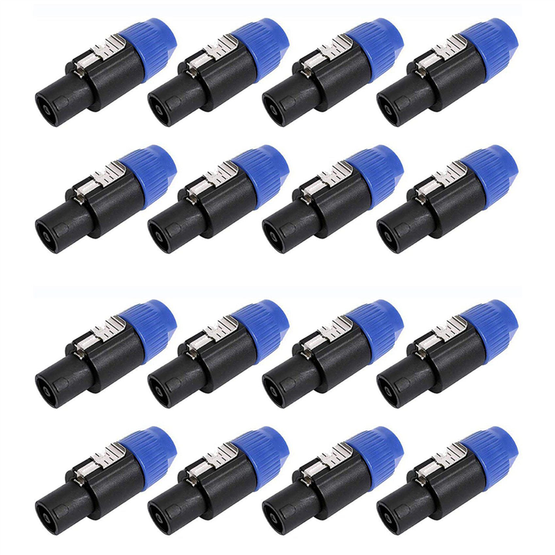 TWEXQNY 16 Pack Audio Cable Adapter Connectors, 4 Pole Audio Speaker Plug Twist Lock Compatiable with Speakon NL4FC, NL4FX