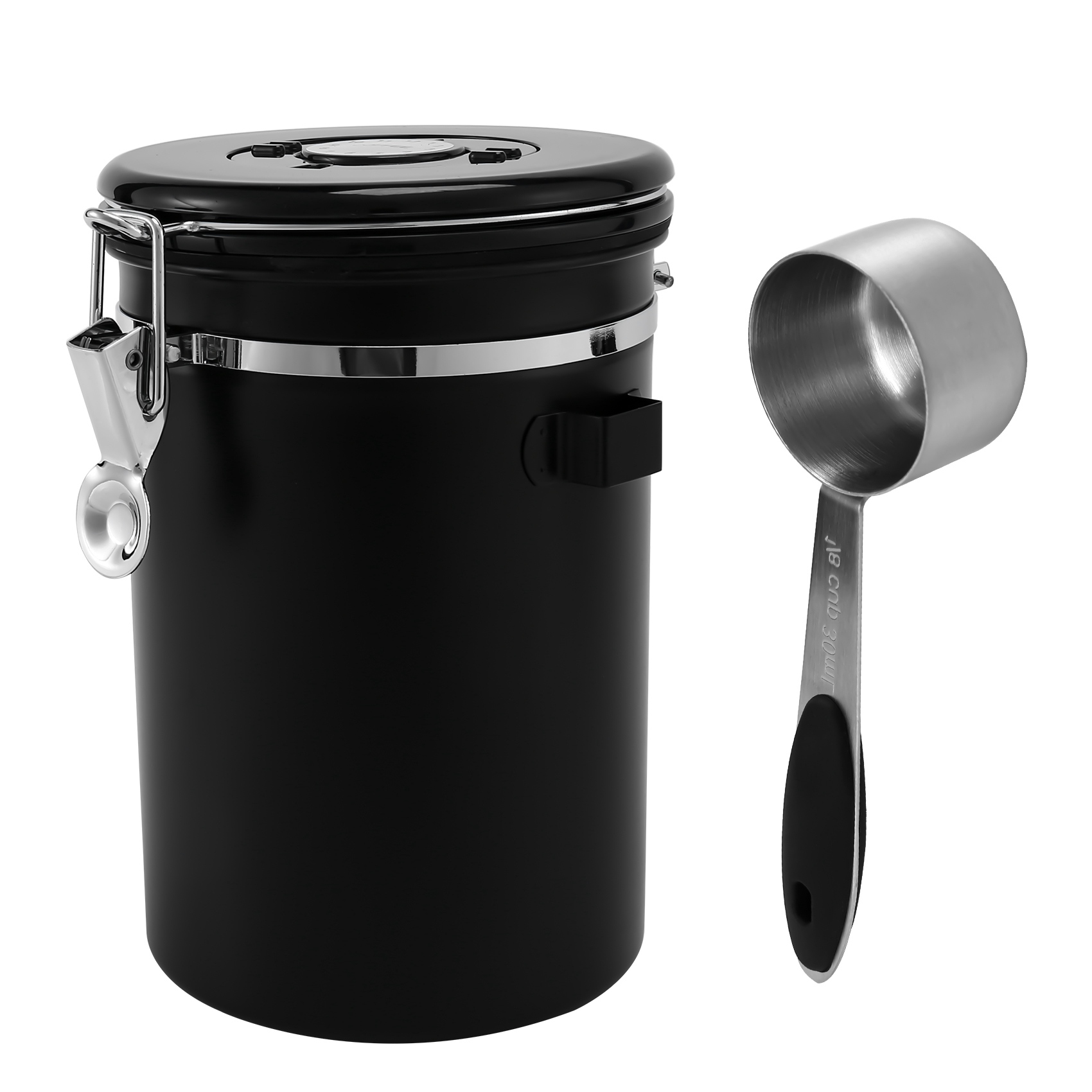Stainless Steel Airtight Coffee Bean Storage Container with Scoop. 