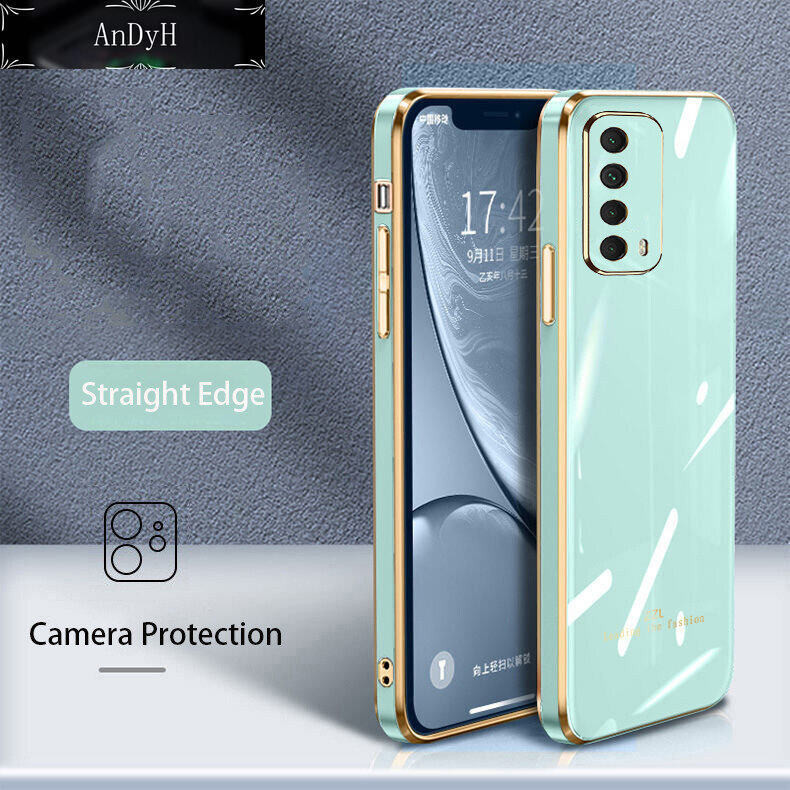 For Huawei Y7A/Nova 7/7 Se/7i/Nova 5T/3i New case Luxury Soft Cubic Straight Edge Casing Fashion Upgraded Camera Protection Electraplating Anti-fingerprint Shockproof Protective Back Cover