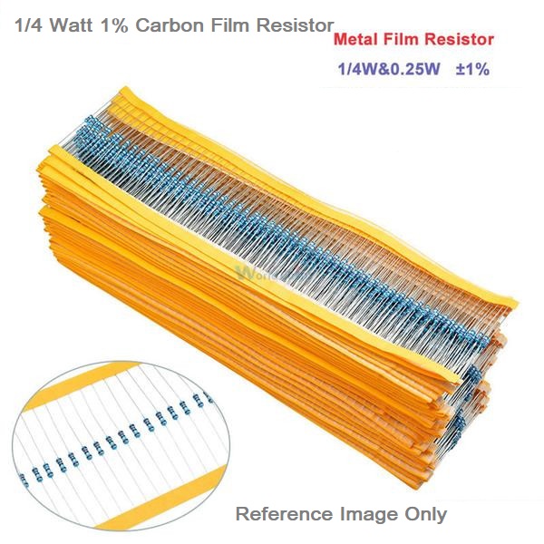 50Pcs- Tolerance 1% 10K Ohm Resistor 10K Ohm Carbon Film Resistor 10K Ohm 1/4W Resistance 0.25 Watt Fixed Resistors 2 Pin Leads. 