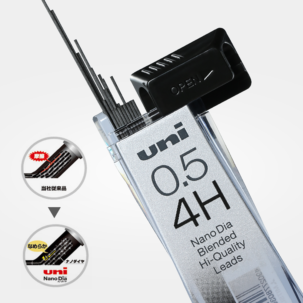 UNI Mechanical Pencil Lead 0.5 0.3 0.7mm Nano Diamond Extra Hard Pencil Core 202ND Is Not Easy To Break HB/2B/2H Stationery. 
