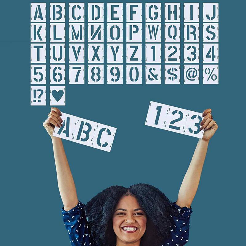 Letter Stencils for Painting On Wood 42pcs Large Spray Paint Stencil Alphabet Stencils Reusable Templates for Art and Craft. 