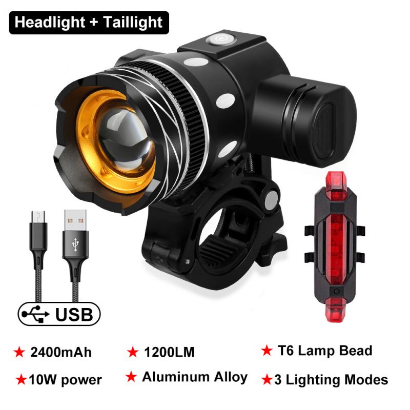 4pcs T6 LED Bicycle Front Light Rechargeable Lamp Lantern 2400mAh Adjustable Zoom MTB Bike Headlight Cycling Flashlight Lanterna. 