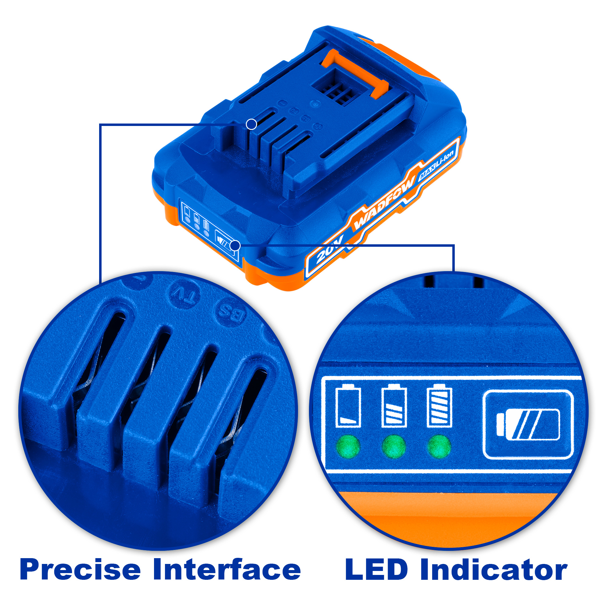 WADFOW 20V 1.5AH Lithium-ion Battery Pack  For P20S cordless tools  WLBP515. 