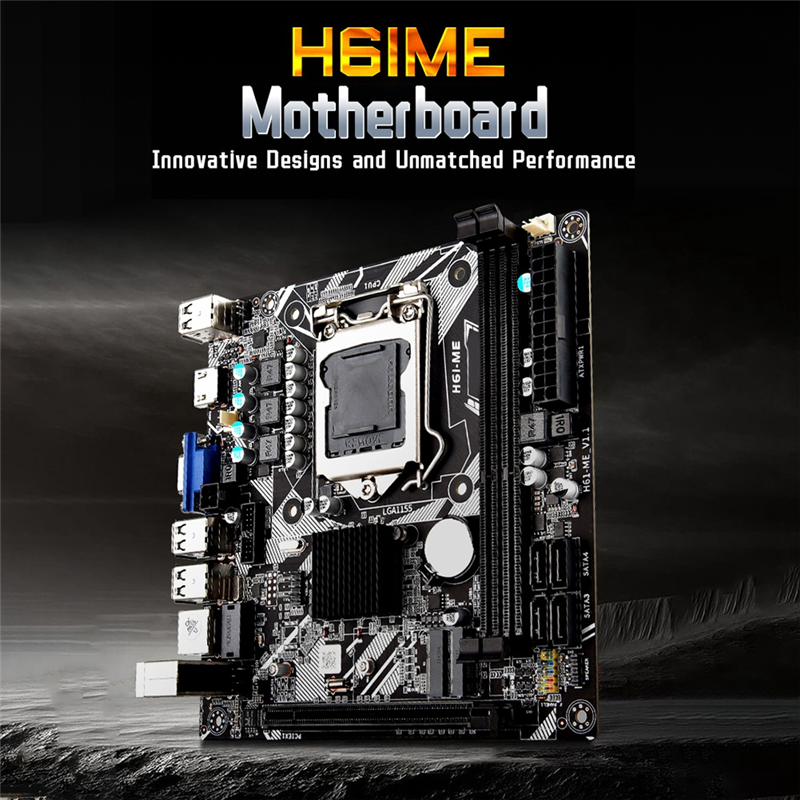 H61 Desktop Motherboard PCB Motherboard H61ME LGA1155 2XDDR3 Slots Up to 16G NVME M.2 WIFI M.2 PCI-E16X ITX H61-ME Computer Motherboard. 