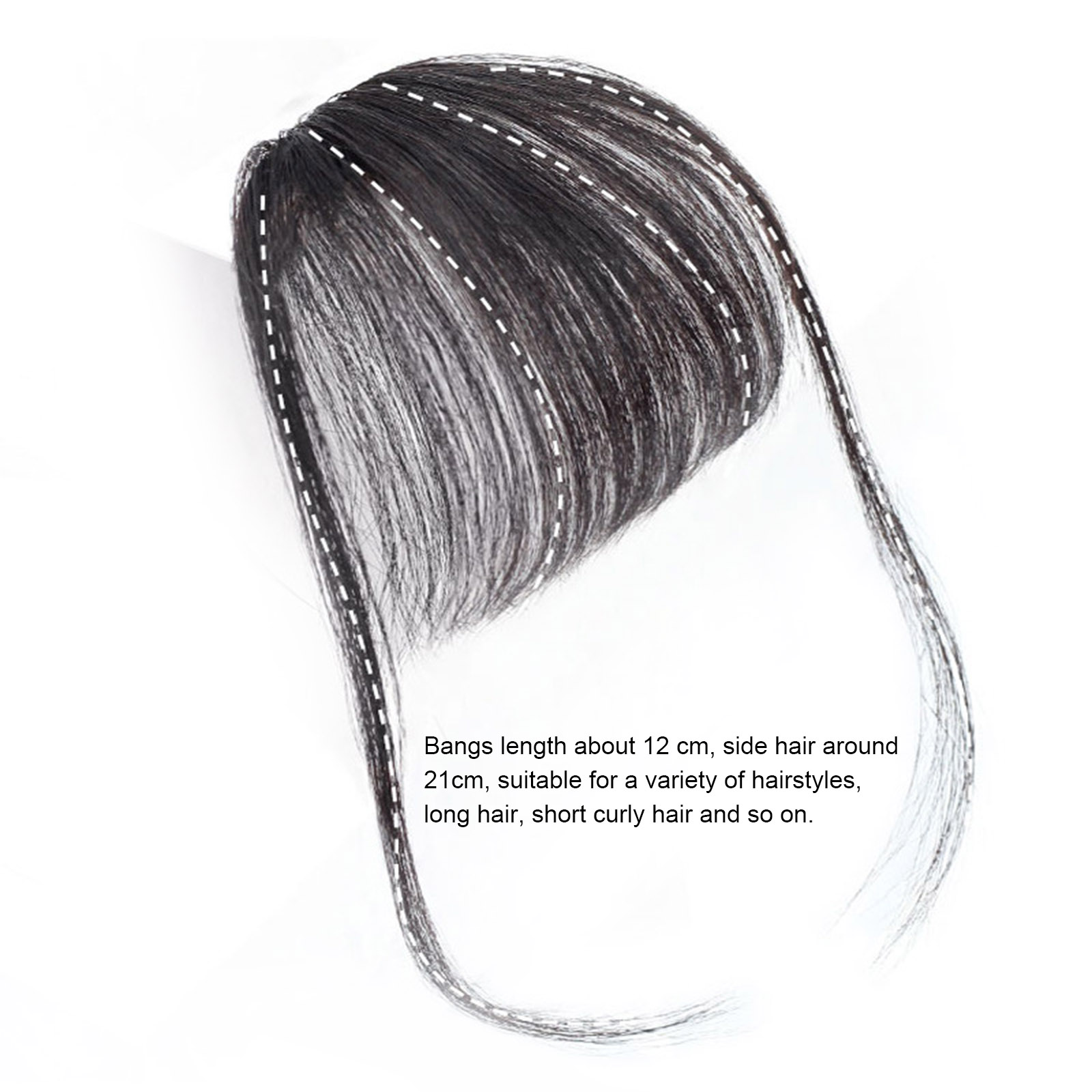 【The Edge of Beauty】NYT clip-in bangs 100% human hair extensions natural clip-on fringe air bangs side hair bangs with nice Net handmade natural flat neat bangs with temples for one. 