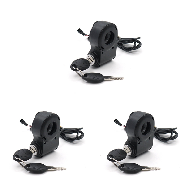 3X E-Bike Lgnition Lock Key Thumb Throttle Switch Power for M5/ M365 Universal