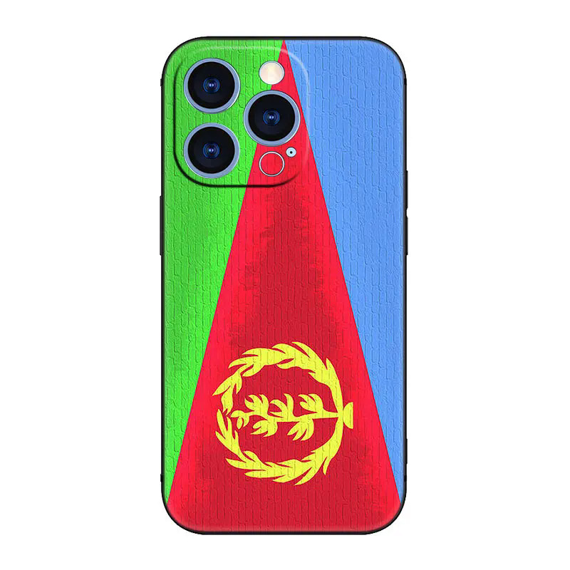 Eritrea Flag Phone Case For Apple iPhone 14 13 12 Mini 11 Pro XR X XS MAX 6S 7 8 Plus 5S SE 2020 2022 Black Cover. 