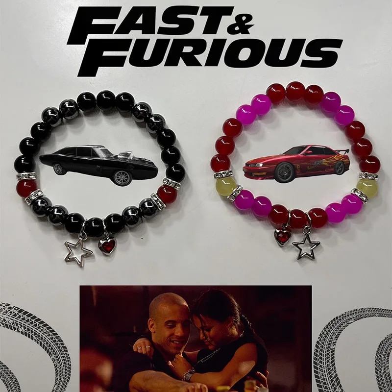 Handmade fast furious matching bracelets Suki Brian Gift Y2k Couple
