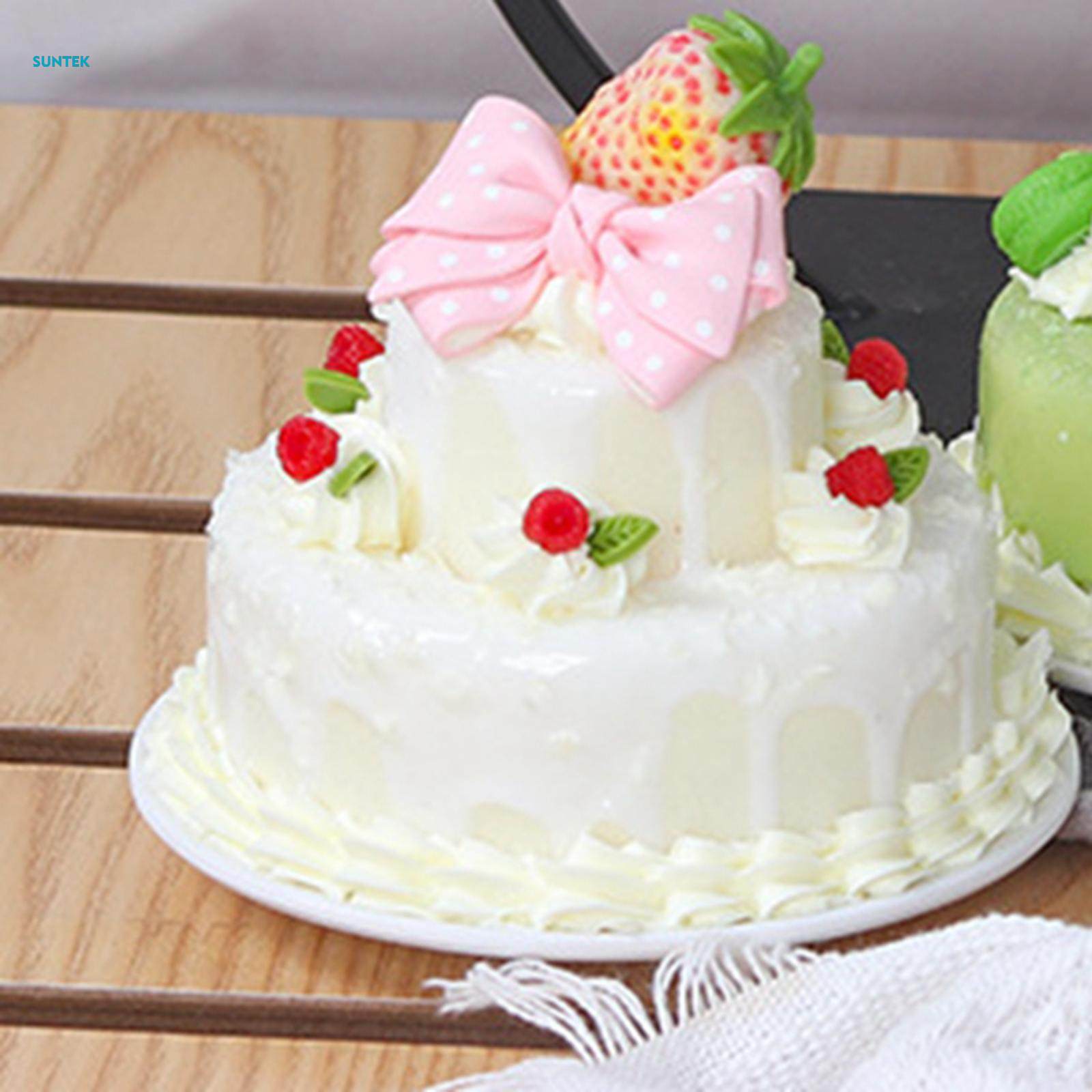 Fake Cake for Display, Artificial Cake Model Decoration Kitchen Photography Props. 