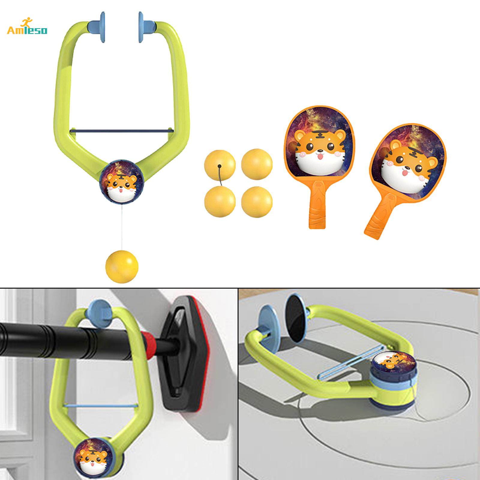 Hanging Table Tennis Set Indoor Hanging Table Tennis Trainer Parent Child Toy Portable Pingpong Paddles and Balls Set for Children Beginners. 