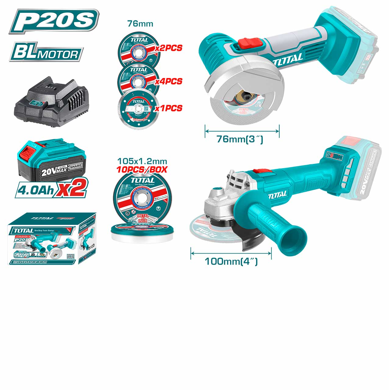 Cordless Grinder Combo Set Total-Tosli2211410 | Daraz.com.bd